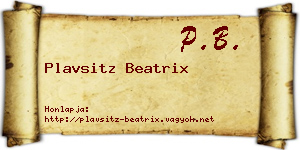 Plavsitz Beatrix névjegykártya