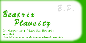 beatrix plavsitz business card